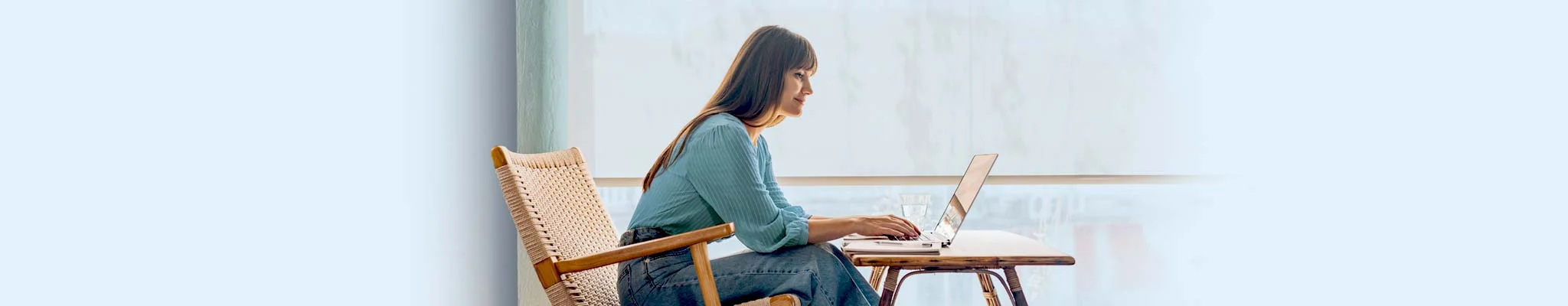 Woman working on a laptop